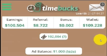 thu nhập Timebucks
