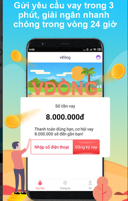 Vdong app - tín dụng đen dễ vay