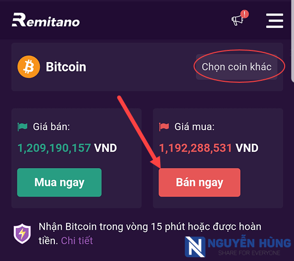 Như vậy là bạn đã hoàn tất việc mua Bitcoin trên Remitano rồi đó. Với các coin khác bạn thực hiện việc mua tương tự như trên.